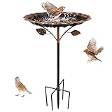 Metall Vogeltränke Stehend Groß Für Garten 5 Zackiger Sockel, 85cm...
