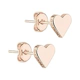 Liebeskind Ohrringe LJ-0502-E-08 Damen Ohrstecker Herz Edelstahl Rose