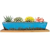 ARTKETTY 24,8 cm große Keramik-Sukkulenten-Übertöpfe, modern, lang,...