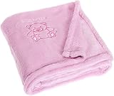 Playshoes Unisex Baby Fleece-Decke Bär 301700, 14 - Rosa, 75 x 100 cm/29.5...