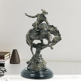 Frederic Remington Bronzeskulptur Cowboy, zähmendes Wildpferd, klassische...
