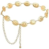 Nokwocy Goldener Gürtel,Damen Metall Hüftgürtel,Kettengürtel Gold...