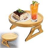 NCOALE Sofa Tablett Armlehne, Bambus Sofatablett Armlehne Tisch Faltbare...