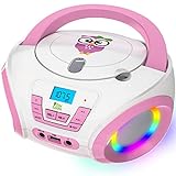 TinyGeeks Tunes Kids Boombox CD-Player für Kinder NEU 2024 + UKW-Radio +...