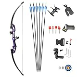 FQH 50' Bogenschießen Abnehmbarer Recurve Pfeil & Bogen Set 30-50 lbs...