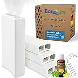 BonAura® Luftbefeuchter Heizung Keramik I Haken & Duftöl [4er Spar-Set,...