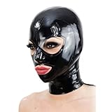 Kangxinsheng Schwarze Latex Mask,Naturkautschuk Maske Unisex,Geeignet für...
