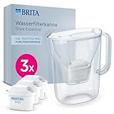 BRITA Wasserfilter Kanne Style Essential weiß (2,4l) inkl. 3x BRITA MAXTRA...