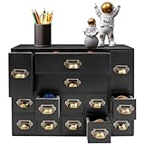 Gvqng Apothekerschrank Mit 14 Schubladen, Schubladenschrank Aus Holz Mit 14...