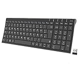 iClever 2.4G Kabellose Tastatur, Aluminium Wieder aufladbare ultraflache...