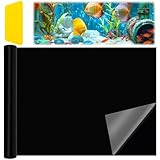MINISOISO 2 Pcs Aquarium Hintergrund Schwarz, 30 x 200 cm Statisch...