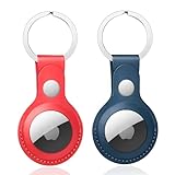 Nepfaivy Schlüsselanhänger Hülle für Airtag aus PU-Leder - 4er Pack...