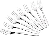 10 Stück Kuchengabel, Edelstahl Gebäck Gabeln Set, 14cm Silber...
