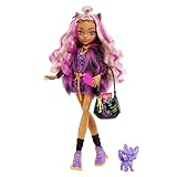 Monster High Clawdeen Puppe, Werwolf Modepuppe mit rosa und blondem Haar,...