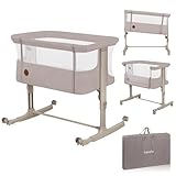 Lionelo Aurora 3 in 1 Babybett bis 9 kg, Beistellbett, Wiege,...