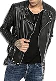 Red Bridge Herren Jacke Bikerjacke Kunst- Lederjacke Classic Biker Vintage...