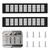 CONNECTION Lüftungsgitter 2 Stück Lüftungsgitter Schwarz 80mmx400mm...