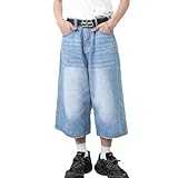 EGSDMNVSQ Shorts Herren Baggy Jeanshorts Y2K Stretch Denim Shorts Hip Hop...