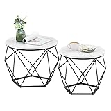 VASAGLE Couchtisch rund, 2er Set, Wohnzimmertisch, Beistelltisch, modern,...