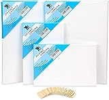 H&S Blanko Leinwände für Acrylfarben und Aquarell - 4er Canvas Set -...