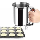 PBUSPU Teigspender Edelstahl 800ml, Pfannkuchenteigspender Teig Kuchen...