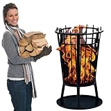 Robuster Feuerkorb Feuerstelle Eisen 61x40 cm Feuerschale mit Funkenschutz...