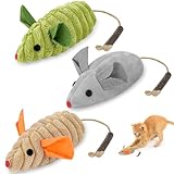 OSDUE Katzenspielzeug Maus, 3 Stück Katzenminzen Spielzeug, Plüsch Maus...