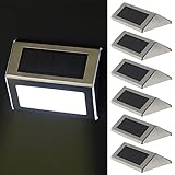 Cepewa Solar LED Wandleuchte 6er Set | 10x8x2cm IP44 Edelstahl Kunststoff |...