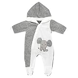 ZWOOS Puppenkleidung für New Born Babypuppen, Pyjama mit Kapuze für...