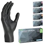ARNOMED 100x Einweghandschuhe M, Latexhandschuhe Schwarz (1x100 Stk)...