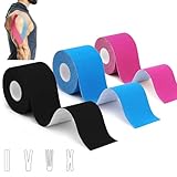 3 Rollen Kinesiologie Tape (5m x 5cm), Profi Kinesiotapes Physio Tape Sport...