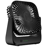 Tischventilator Mini USB Ventilator Tragbarer Klein Wiederaufladbarer 4...