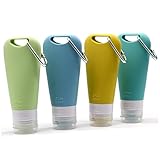 XIONGXIAOZHI Silikon-Reiseflaschen-Set: 4x 90ml Futtertube, rund,...