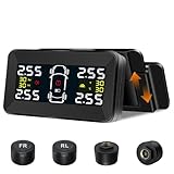 Airpuxem TPMS Reifendruckkontrollsystem 4/2 Rad-Modi mit Abnehmbare...