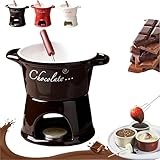 Schokoladenfondue Becher mit Edelstahl-Gabeln, Schokofondue Tasse 300ml,...