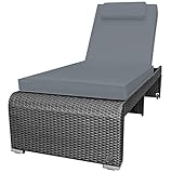 RS Trade Sonnenliege Monza Silber/Grau - Outdoor Liege mit beständigem...