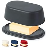 Moderne dunkelgraue Butterdose mit Deckel – spülmaschinenfest –...