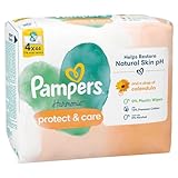 Pampers Harmonie Protect & Care Baby-Feuchttücher 4 Packungen 44 Tücher =...