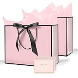 AMFUN Geschenktüten, 2 Stück Papiertüten mit Schleifenbändern + 2...