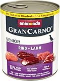 animonda GranCarno Senior Rind + Lamm (6 x 800 g), Hunde Nassfutter für...