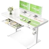OffiGo Glas Höhenverstellbarer Schreibtisch, 120 x 60 cm Elektrischer...