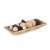 Hanobe Dekorative Teigschale aus Holz: Lange Holz-Tischdekoration,...