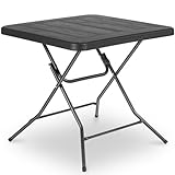 Gartentisch Holz-Optik, Klapptisch, Klein Esstisch 80x80 x74cm, Balkontisch...
