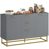 HOMCOM Modernes Sideboard für Wohnzimmer, mit 3 Schubladen, 2 Türen und...