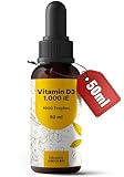 Vitamin D3 Tropfen hochdosiert - 50 ml - 1.000 IE D3, Vitamin D produziert...