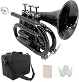YoungMonic Bb Standard Pocket Trompeten für lackierte Kupfertrompete mit 7...