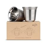 RECAPS 80 ml Edelstahl-Espressotassen-Set - 2er-Pack Doppelwandige...