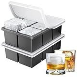 Ankway Eiswürfelform Silikon Groß 2er-Pack, XXL Eiswürfelbehälter mit...
