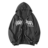 Sweatjacke Herren Zipper Hoodie Y2K Oversized Sweat Jacken Hoody Mit Kapuze...