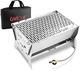 ovicue Grill groß L | Mobiler Steck-Gasgrill – Tragbarer Edelstahlgrill...